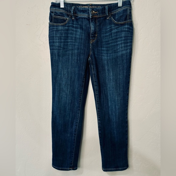 Chico’s‎ Cropped Jeans So Slimming Girlfriend SZ 00/2 Dark Wash Stretch SZ 00/2 - Picture 2 of 16